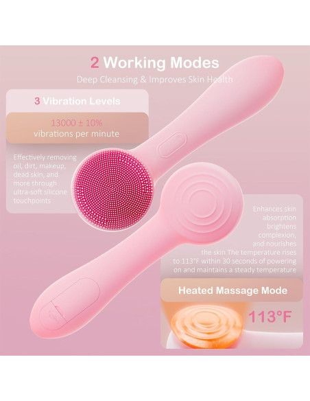 Cepillo Facial Eléctrico OUTIFUO JMY-01 Rosa IPX7 Recargable Cepillo Facial Eléctrico OUTIFUO JMY-01 Rosa IPX7 Recargable