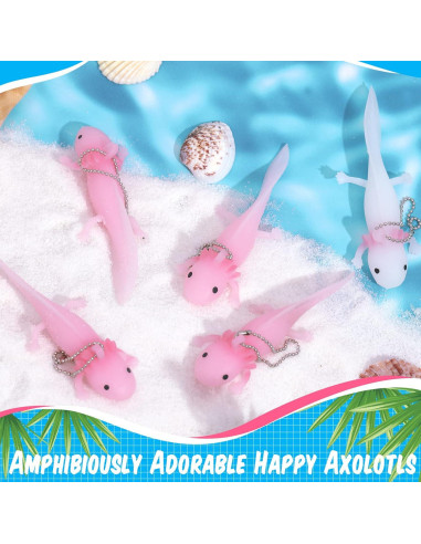 8 Mini Juguetes Axolotl Lewtemi - Figuras Antiestrés 10 cm