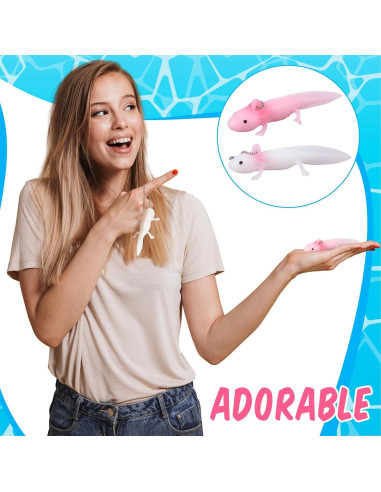 8 Mini Juguetes Axolotl Lewtemi - Figuras Antiestrés 10 cm