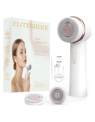 Cepillo Facial Eléctrico Eliteshine FCD4 - Limpieza Suave y Exfoliación