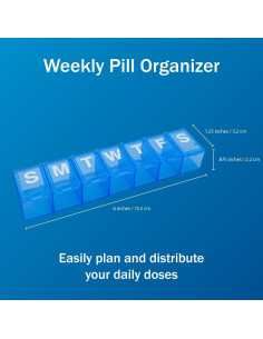 Organizador de Pastillas Semanal Amazon Basic Care Azul 2
