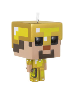 Adorno Navideño Hallmark Minecraft Steve Armadura Dorada