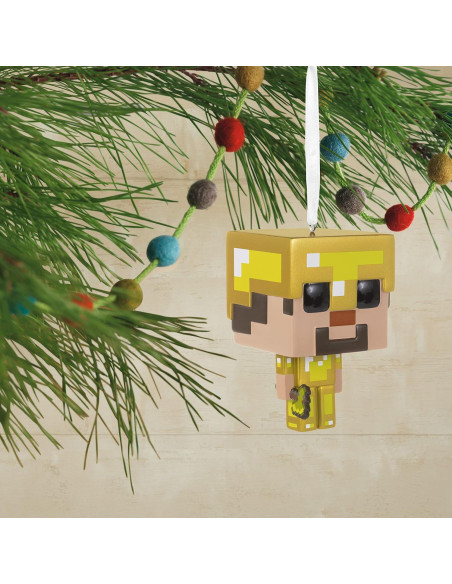 Adorno Navideño Hallmark Minecraft Steve Armadura Dorada Adorno Navideño Hallmark Minecraft Steve Armadura Dorada