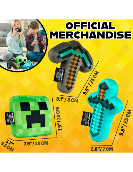 Conjunto de Peluches Minecraft Bioworld - 3 Figuras 20 cm Conjunto de Peluches Minecraft Bioworld - 3 Figuras 20 cm