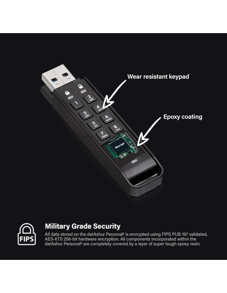 Unidad Flash Segura iStorage datAshur Personal2 32GB Cifrada Unidad Flash Segura iStorage datAshur Personal2 32GB Cifrada