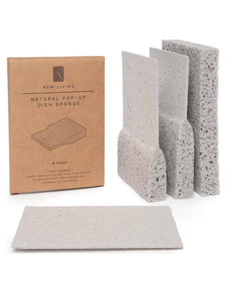 Esponjas Ecológicas New Living 4 Unidades 14x10cm Biodegradables Esponjas Ecológicas New Living 4 Unidades 14x10cm Biodegradables
