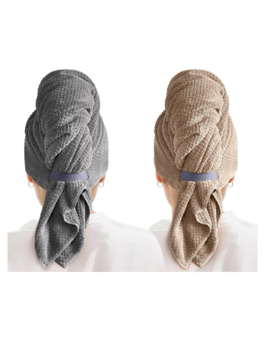 Toallas de Microfibra para Cabello MABAO - 2 Unidades Secado Rápido