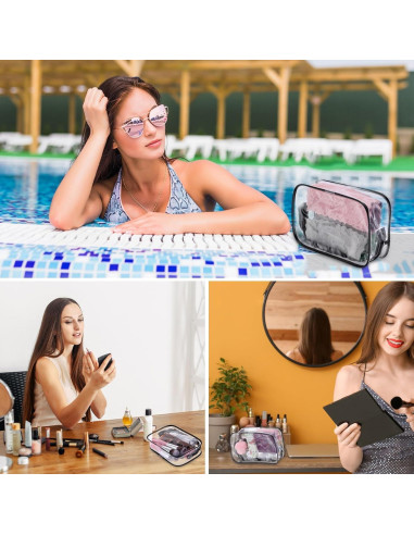 36 Bolsas de Maquillaje Transparentes Aiyorse PVC Impermeables