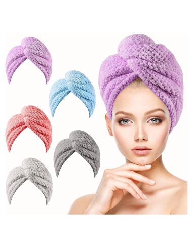 Paquete de 5 Toallas de Microfibra XEMGUE para Cabello 66x25cm