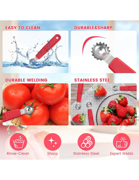 Herramienta Descorazonadora de Tomate y Fresa KCMOSGI - Acero Inoxidable Herramienta Descorazonadora de Tomate y Fresa KCMOSGI - Acero Inoxidable