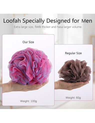 Esponja de Baño Loofah Grande XXL BTYMS - Paquete de 4