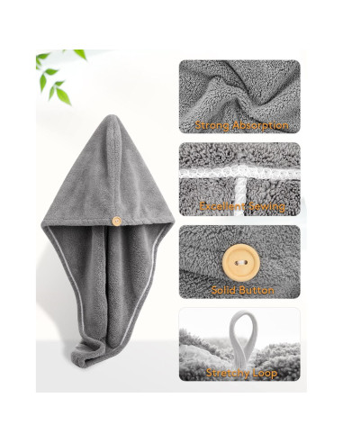 Toallas de Microfibra para Cabello YFONG - 3 Unidades Absorbentes