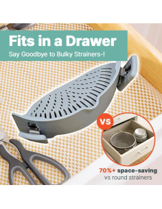 Colador de Silicona Clip-On Recohome 22.5cm Apto Lavavajillas 2