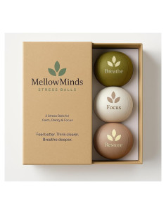 Pelotas Antiestrés MellowMinds - Set de 3 Pelotas Terapéuticas