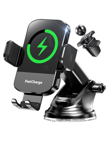 Soporte Cargador Inalámbrico CHGeek 15W para Coche Negro