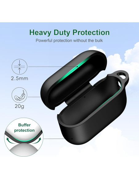Funda R-fun para AirPods Pro 3 - Silicona Suave Negra Funda R-fun para AirPods Pro 3 - Silicona Suave Negra