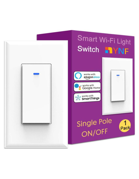 Interruptor de Luz Inteligente YNF Wi-Fi 2.4GHz con Control por Voz Interruptor de Luz Inteligente YNF Wi-Fi 2.4GHz con Control por Voz