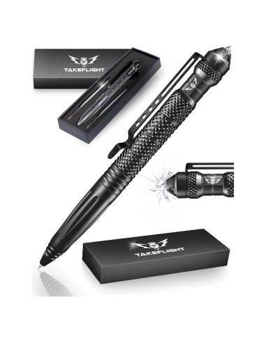 Bolígrafo Táctico Multiherramienta TF TAKEFLIGHT - Aluminio Negro