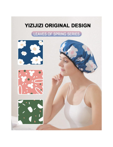 Gorro de Ducha YIZIJIZI Grande 32cm Toalla Impermeable Azul