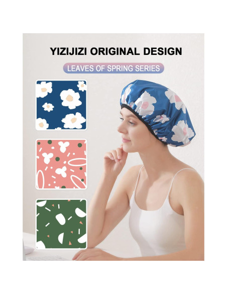 Gorro de Ducha YIZIJIZI Grande 32cm Toalla Impermeable Azul Gorro de Ducha YIZIJIZI Grande 32cm Toalla Impermeable Azul