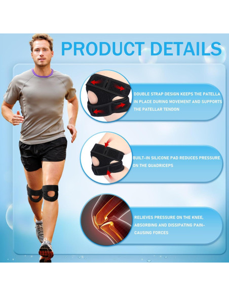 2 Soportes de Rodilla Ajustables Halloscume para Alivio del Dolor 2 Soportes de Rodilla Ajustables Halloscume para Alivio del Dolor