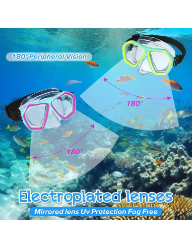 Gafas de Natación Adulto PercyEffie con Cubierta Nasal 180