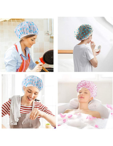 Gorro de Ducha Reutilizable Impermeable Shangling 27cm 3 Piezas