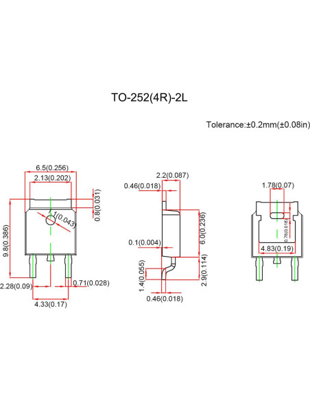 Transistor MOSFET PMOS Chanzon AOD403 SMD 30V 70A (Paquete de 10) Transistor MOSFET PMOS Chanzon AOD403 SMD 30V 70A (Paquete de 10)