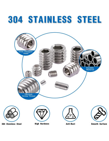 Kit de Tornillos Allen EilxMag 830pcs Acero Inoxidable M3-M8