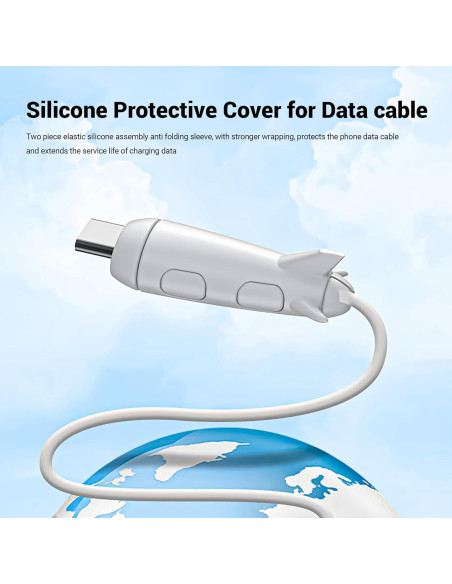 Protectores de Cable de Cargador YIMATEECO 4 Pares Silicona Protectores de Cable de Cargador YIMATEECO 4 Pares Silicona