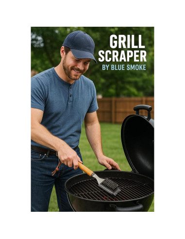 Cepillo y Raspador de Parrilla Blue Smoke - Acero Inoxidable