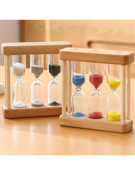 Reloj de Arena de Madera Htppzjr 1/3/5 Minutos Decorativo Reloj de Arena de Madera Htppzjr 1/3/5 Minutos Decorativo