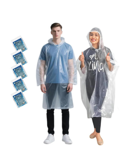 Paquete Familiar de Ponchos de Lluvia Desechables NEDLEDK Paquete Familiar de Ponchos de Lluvia Desechables NEDLEDK