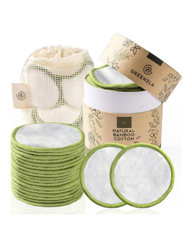 Almohadillas Reutilizables para Desmaquillar Greenzla 20 Unidades