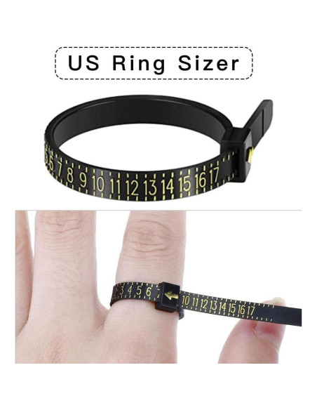 Juego de Medición de Talla de Anillo KIWEN 1-17 Tallas USA Juego de Medición de Talla de Anillo KIWEN 1-17 Tallas USA