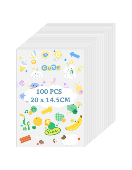 100 Hojas de Plástico Encogible 20 x 14.5 cm para Manualidades 100 Hojas de Plástico Encogible 20 x 14.5 cm para Manualidades