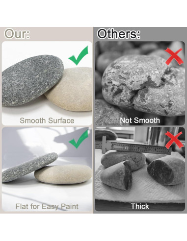 Rocas para Pintar Auksay 10 Pcs 10-13.5 cm Planas y Suaves