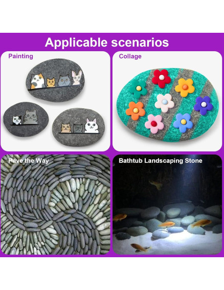 Rocas para Pintar Auksay 10 Pcs 10-13.5 cm Planas y Suaves Rocas para Pintar Auksay 10 Pcs 10-13.5 cm Planas y Suaves