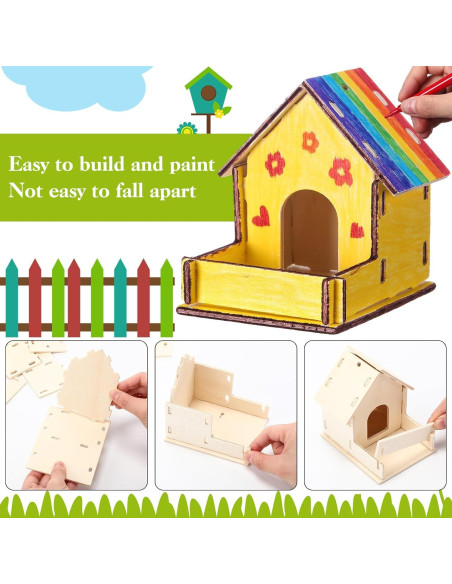 Kit de Manualidades Feifeiya 24 Casas de Aves para Pintar Kit de Manualidades Feifeiya 24 Casas de Aves para Pintar
