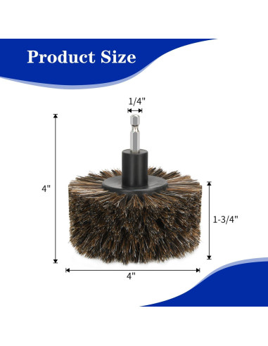 Cepillo de pelo de caballo DkOvn para taladro 0.64cm suave