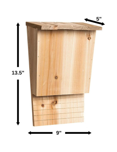 Casa de Murciélagos de Madera Natural Evergreen 23x34 cm
