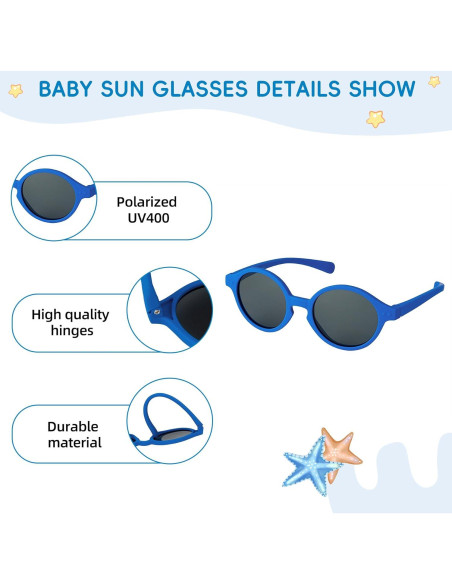 Sombrero de sol para bebés UPF 50+ y gafas ajustables 6-24 meses Sombrero de sol para bebés UPF 50+ y gafas ajustables 6-24 meses