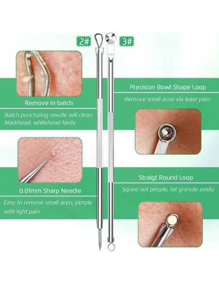Kit Extractor de Comedones 5 Piezas Kotomotoy Acero Inoxidable Kit Extractor de Comedones 5 Piezas Kotomotoy Acero Inoxidable