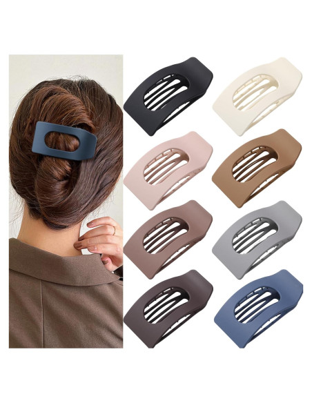 Set de 8 Clips de Pelo Planos Drealoe - Antideslizantes y Grandes Set de 8 Clips de Pelo Planos Drealoe - Antideslizantes y Grandes