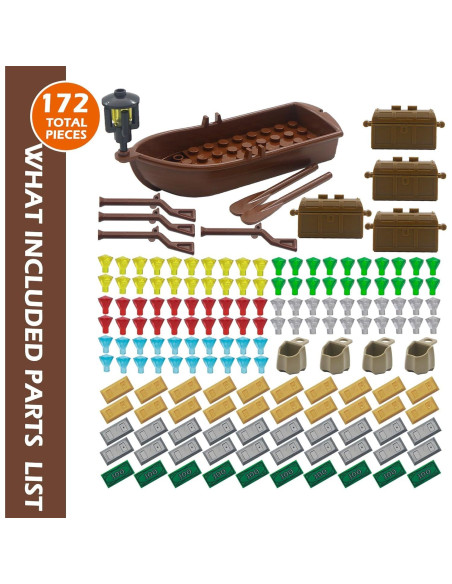 Set de Bloques de Construcción Pirata BroTex - 172 Piezas Set de Bloques de Construcción Pirata BroTex - 172 Piezas