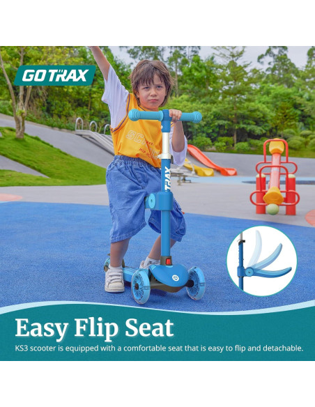 Scooter de empuje Gotrax KS3 para niños, 3 ruedas con luces LED Scooter de empuje Gotrax KS3 para niños, 3 ruedas con luces LED