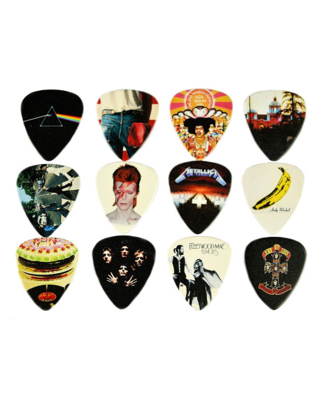 Set de 12 Púas de Guitarra Clásicas con Bolsa - 0.46 a 1.2 mm Set de 12 Púas de Guitarra Clásicas con Bolsa - 0.46 a 1.2 mm