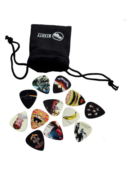Set de 12 Púas de Guitarra Clásicas con Bolsa - 0.46 a 1.2 mm Set de 12 Púas de Guitarra Clásicas con Bolsa - 0.46 a 1.2 mm