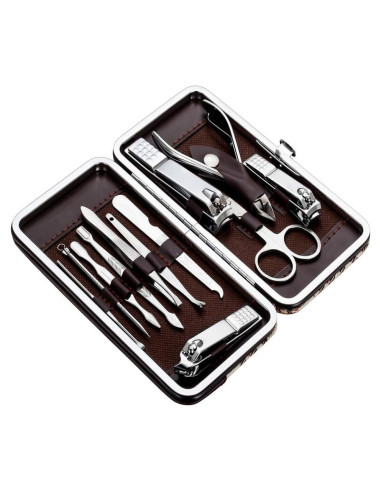 Kit de Manicura y Pedicura Tseoa 12 Piezas Estuche Viaje