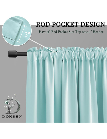 Cortinas Opacas Aislantes Térmicas DONREN Aqua 106.68x114.3 cm 2 Paneles Cortinas Opacas Aislantes Térmicas DONREN Aqua 106.68x114.3 cm 2 Paneles